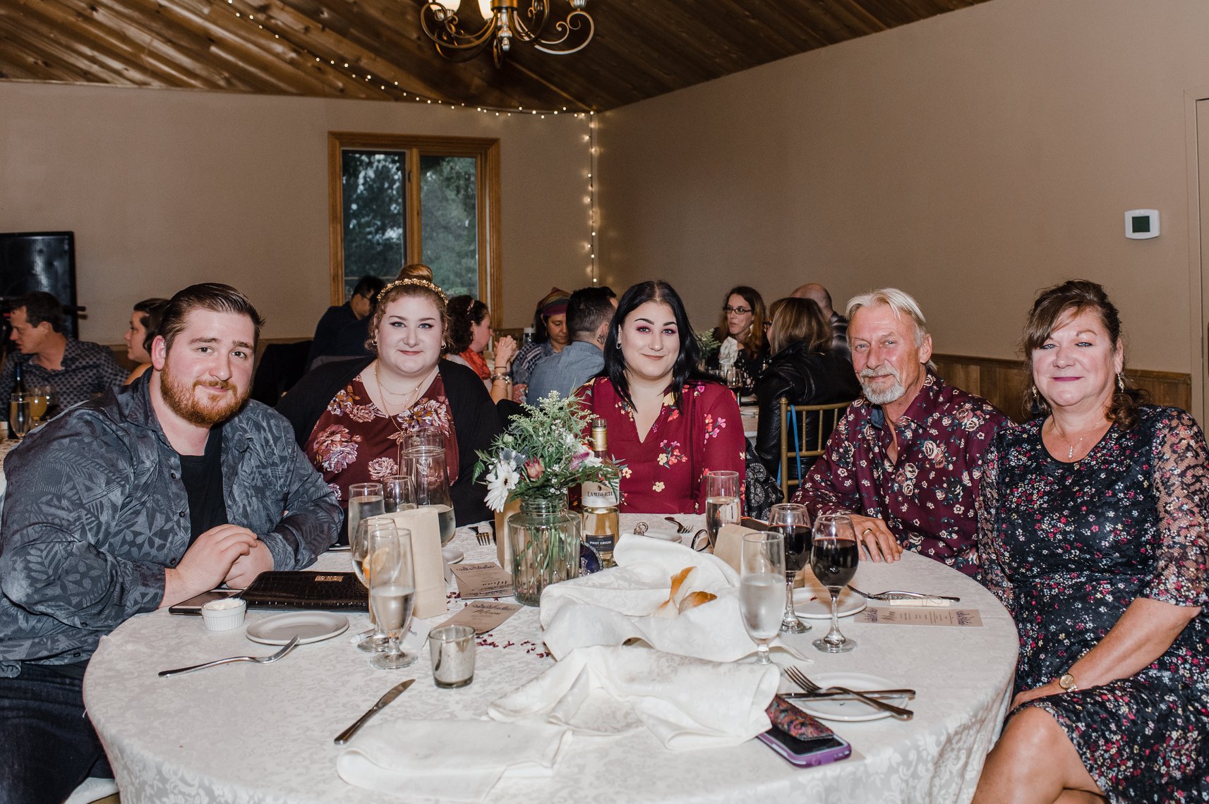 My family and I at a wedding.